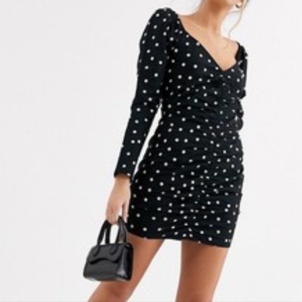 ASOS Black and White Polka Dot Mini Dress